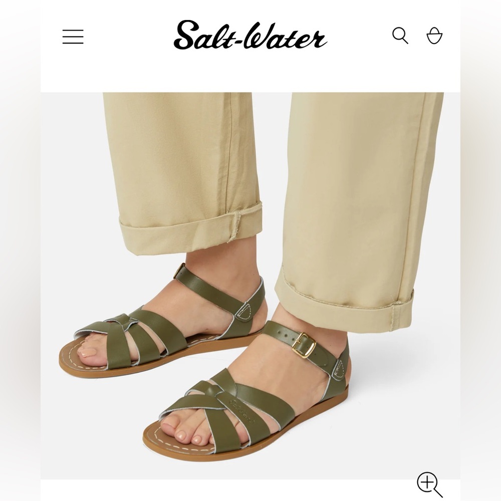 Salt Water Sandals Original Olive Size 6 (W8)